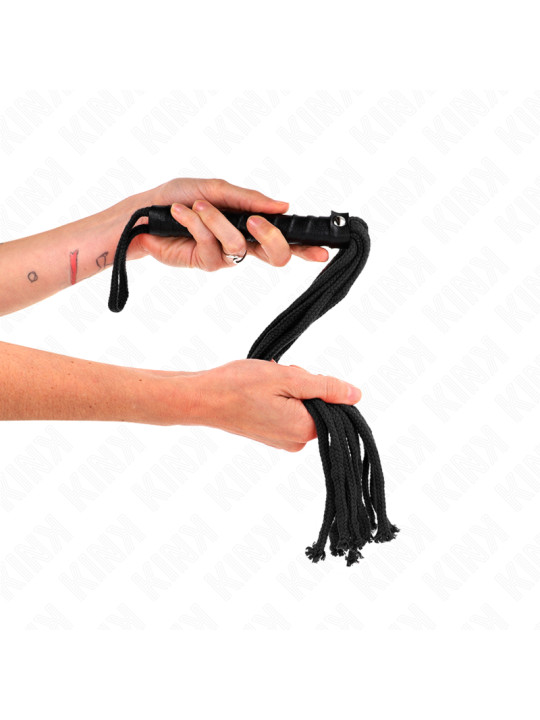 LÁTIGO DE CUERDA NEGRO KINK 56 CM BDSM DE LA MARCA KINK IMPACT & TOUCH