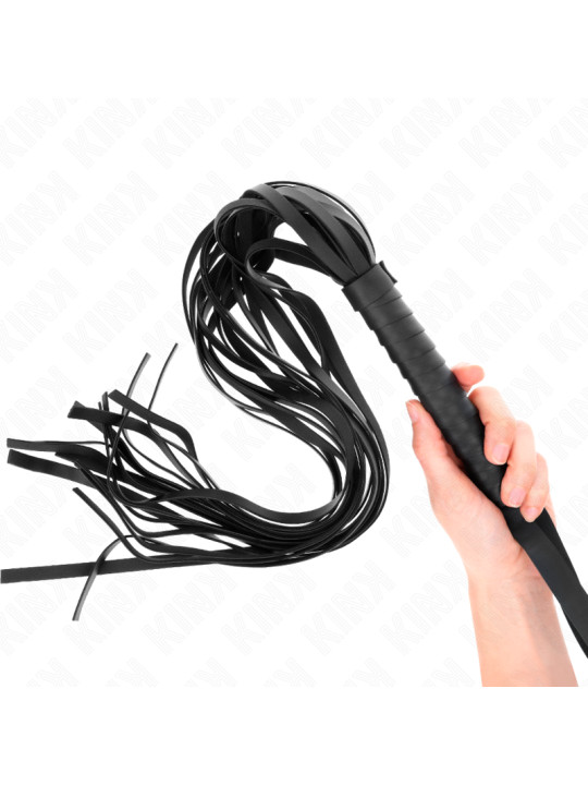 LÁTIGO BDSM KINK COLA LARGA MANGO CORTO NEGRO 70CM DE LA MARCA KINK IMPACT & TOUCH