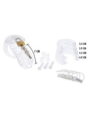 JAULA DE CASTIDAD ACRÍLICA TRANSPARENTE AJUSTABLE DE LA MARCA HIDDEN DESIRE