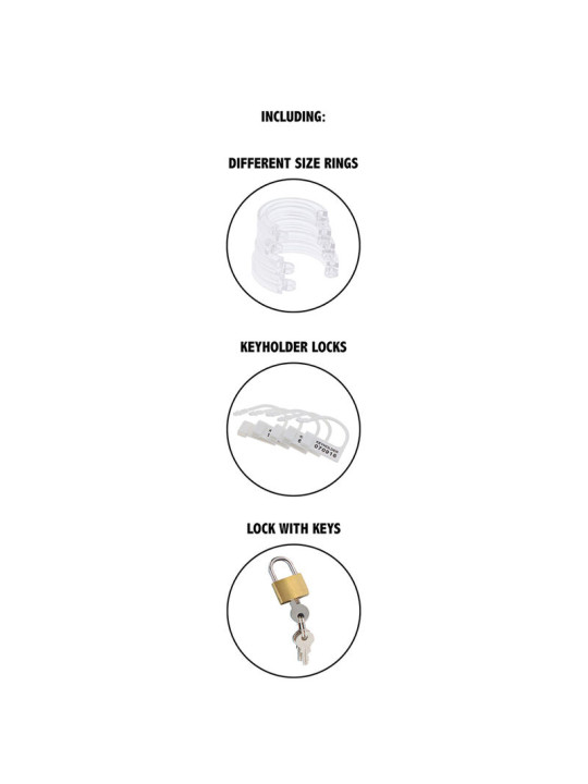 JAULA DE CASTIDAD ACRÍLICA TRANSPARENTE AJUSTABLE DE LA MARCA HIDDEN DESIRE