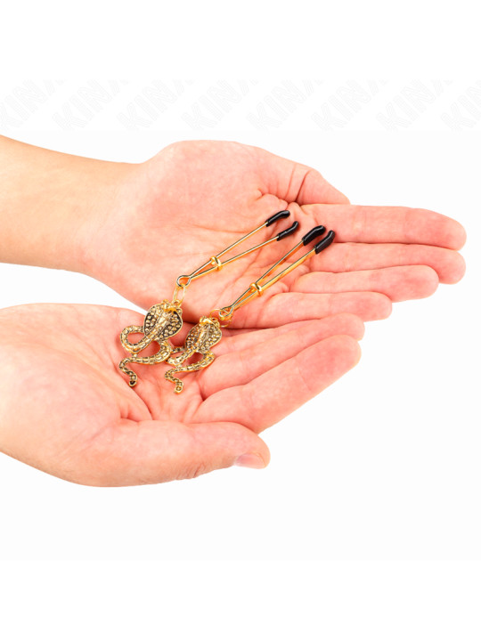 PINZAS PARA PEZONES CON COLGANTE COBRA KINK 6CM DE LA MARCA KINK NIPPLE GRIP