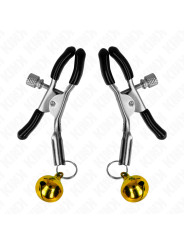 PINZAS PARA PEZONES CON CAMPANILLA DORADA KINK 6 CM DE LA MARCA KINK NIPPLE GRIP