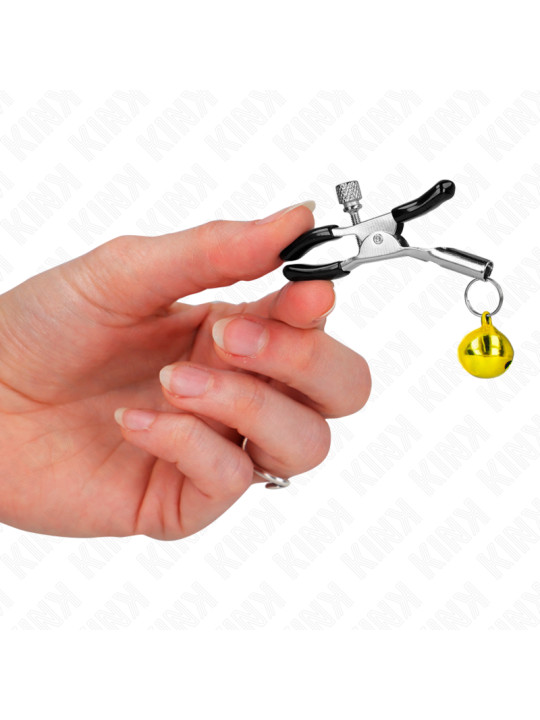 PINZAS PARA PEZONES CON CAMPANILLA DORADA KINK 6 CM DE LA MARCA KINK NIPPLE GRIP