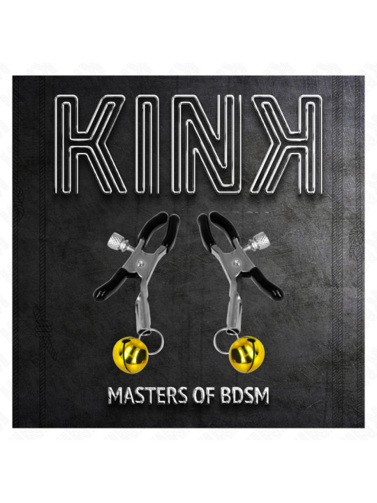 PINZAS PARA PEZONES CON CAMPANILLA DORADA KINK 6 CM DE LA MARCA KINK NIPPLE GRIP