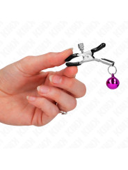 KINK - PINZAS PARA PEZONES CON CAMPANILLA VIOLETA 6 CM DE LA MARCA KINK NIPPLE GRIP
