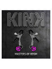 KINK - PINZAS PARA PEZONES CON CAMPANILLA VIOLETA 6 CM DE LA MARCA KINK NIPPLE GRIP