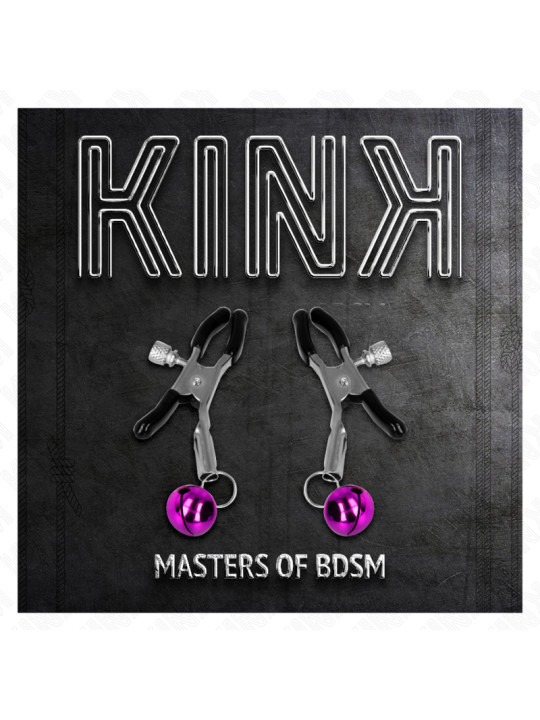 KINK - PINZAS PARA PEZONES CON CAMPANILLA VIOLETA 6 CM DE LA MARCA KINK NIPPLE GRIP