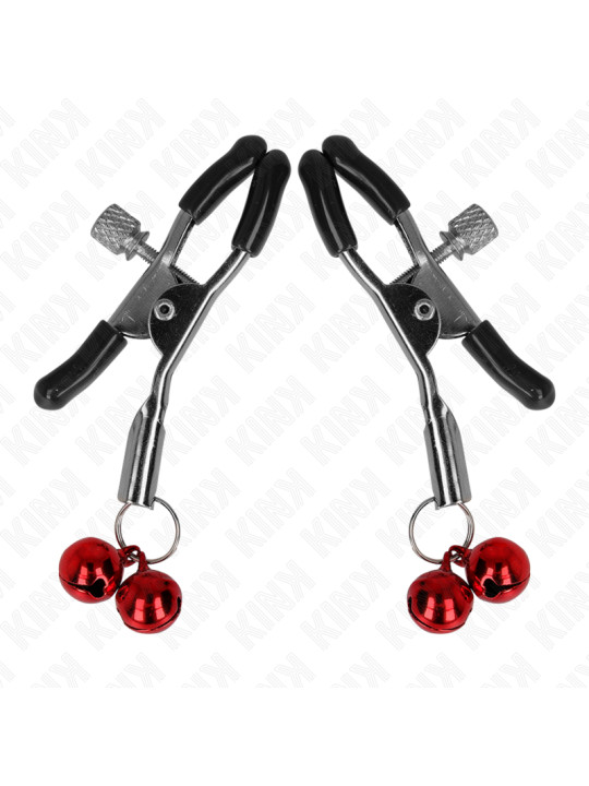 PINZAS PARA PEZONES CON CAMPANILLAS KINK ROJO 6 CM DE LA MARCA KINK NIPPLE GRIP