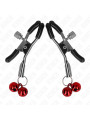 PINZAS PARA PEZONES CON CAMPANILLAS KINK ROJO 6 CM DE LA MARCA KINK NIPPLE GRIP