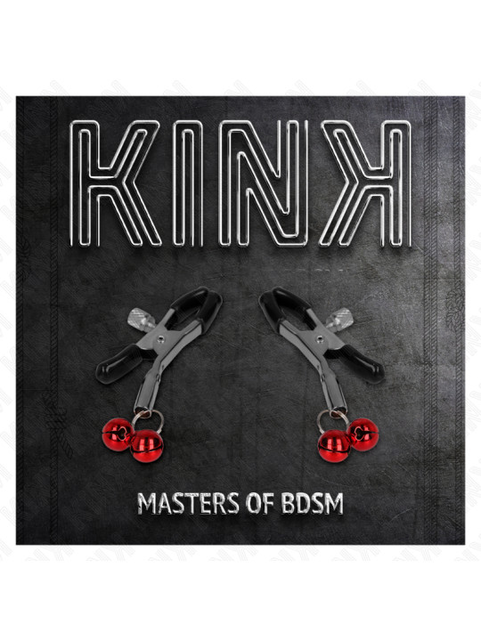 PINZAS PARA PEZONES CON CAMPANILLAS KINK ROJO 6 CM DE LA MARCA KINK NIPPLE GRIP