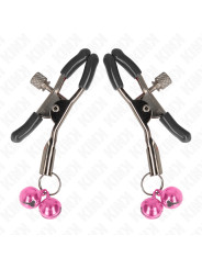 PINZAS PARA PEZONES CON CAMPANILLAS KINK ROSA 6 CM DE LA MARCA KINK NIPPLE GRIP