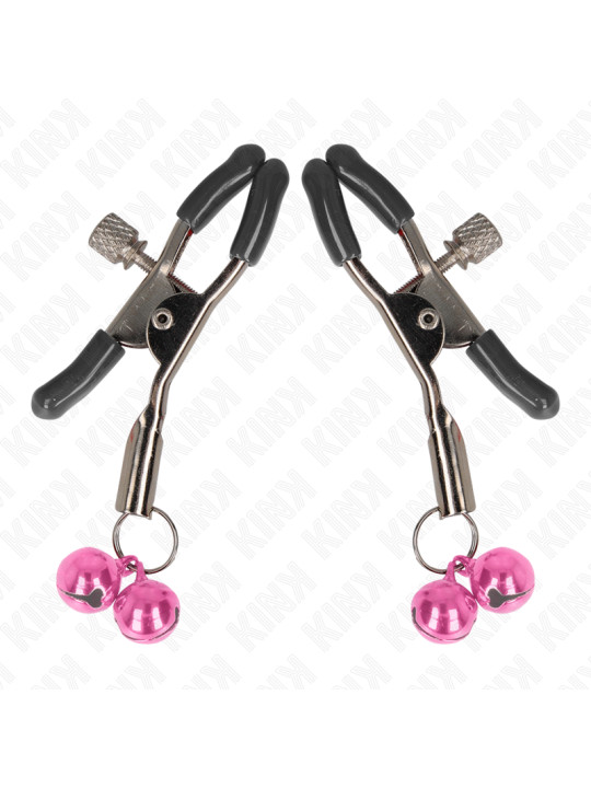 PINZAS PARA PEZONES CON CAMPANILLAS KINK ROSA 6 CM DE LA MARCA KINK NIPPLE GRIP