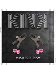 PINZAS PARA PEZONES CON CAMPANILLAS KINK ROSA 6 CM DE LA MARCA KINK NIPPLE GRIP