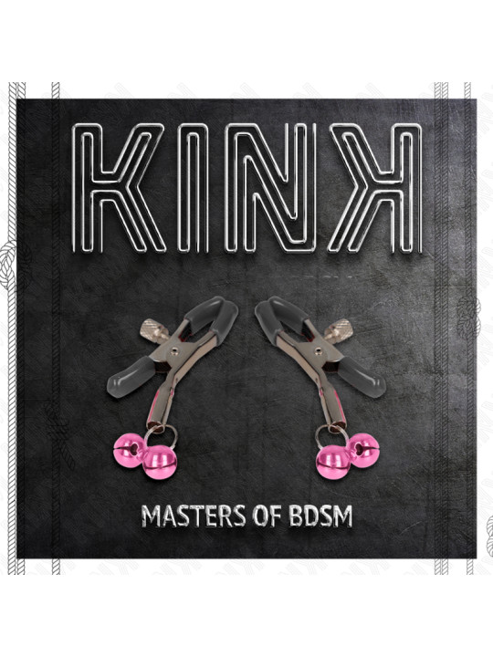 PINZAS PARA PEZONES CON CAMPANILLAS KINK ROSA 6 CM DE LA MARCA KINK NIPPLE GRIP