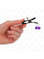 PINZAS PARA PEZONES CON CAMPANILLAS VIOLETAS KINK 6 CM DE LA MARCA KINK NIPPLE GRIP