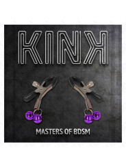 PINZAS PARA PEZONES CON CAMPANILLAS VIOLETAS KINK 6 CM DE LA MARCA KINK NIPPLE GRIP