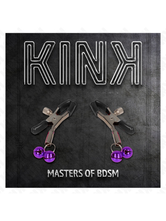 PINZAS PARA PEZONES CON CAMPANILLAS VIOLETAS KINK 6 CM DE LA MARCA KINK NIPPLE GRIP