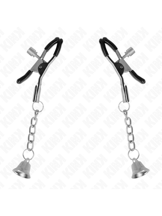 PINZAS PARA PEZONES CON CAMPANA PLATEADO KINK 6 CM DE LA MARCA KINK NIPPLE GRIP