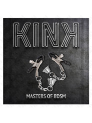 PINZAS PARA PEZONES CON CAMPANA PLATEADO KINK 6 CM DE LA MARCA KINK NIPPLE GRIP