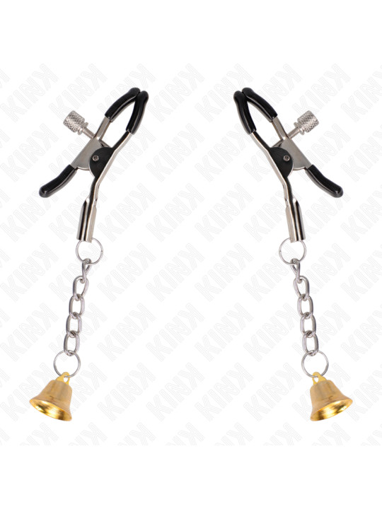 PINZAS PARA PEZONES CON CAMPANA DORADA KINK 6 CM DE LA MARCA KINK NIPPLE GRIP