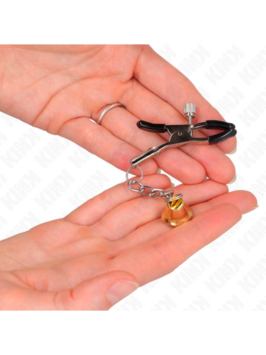 PINZAS PARA PEZONES CON CAMPANA DORADA KINK 6 CM DE LA MARCA KINK NIPPLE GRIP