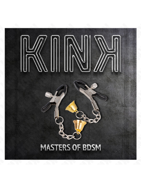 PINZAS PARA PEZONES CON CAMPANA DORADA KINK 6 CM DE LA MARCA KINK NIPPLE GRIP