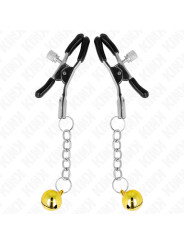 PINZAS PARA PEZONES CON CASCABEL DORADO KINK 6 CM DE LA MARCA KINK NIPPLE GRIP