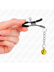 PINZAS PARA PEZONES CON CASCABEL DORADO KINK 6 CM DE LA MARCA KINK NIPPLE GRIP