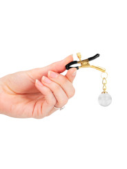 PINZAS PARA PEZONES DORADAS CON COLGANTE DE VIDRIO KINK DE LA MARCA KINK NIPPLE GRIP