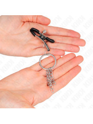 PINZAS PARA PEZONES CON ARO Y CADENAS PLATEADAS KINK DE LA MARCA KINK NIPPLE GRIP