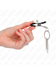 PINZAS PARA PEZONES CON ARO Y CADENAS PLATEADAS KINK DE LA MARCA KINK NIPPLE GRIP