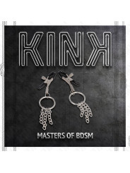 PINZAS PARA PEZONES CON ARO Y CADENAS PLATEADAS KINK DE LA MARCA KINK NIPPLE GRIP