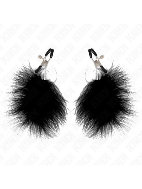 KINK - PINZAS PARA PEZONES CON PLUMA NEGRO 7 CM DE LA MARCA KINK NIPPLE GRIP