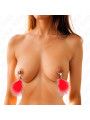 PINZAS PARA PEZONES CON PLUMA KINK ROJO 7 CM DE LA MARCA KINK NIPPLE GRIP