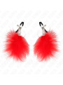 PINZAS PARA PEZONES CON PLUMA KINK ROJO 7 CM DE LA MARCA KINK NIPPLE GRIP