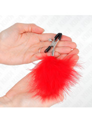 PINZAS PARA PEZONES CON PLUMA KINK ROJO 7 CM DE LA MARCA KINK NIPPLE GRIP