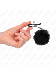 PINZAS PARA PEZONES CON POMPÓN NEGRO KINK 6 CM DE LA MARCA KINK NIPPLE GRIP