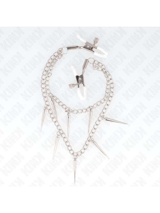 PINZAS PARA PEZONES CON CADENA DE PÚAS KINK 30 CM DE LA MARCA KINK NIPPLE GRIP