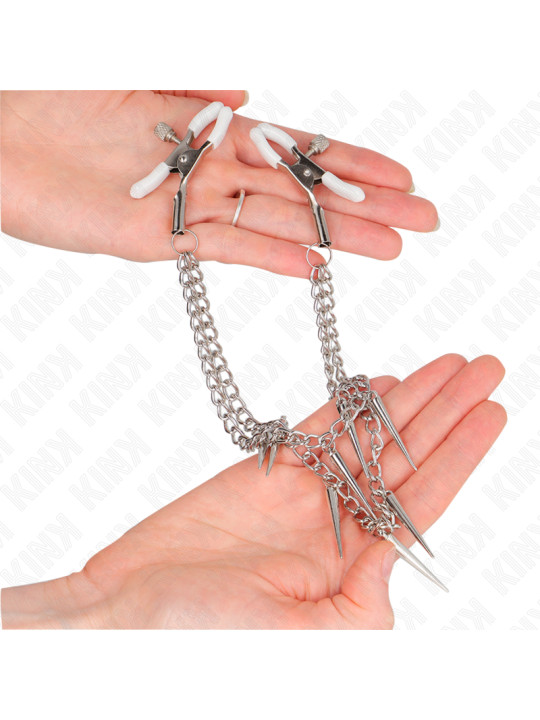 PINZAS PARA PEZONES CON CADENA DE PÚAS KINK 30 CM DE LA MARCA KINK NIPPLE GRIP
