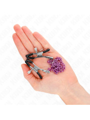 PINZAS PARA PEZONES CON CADENA VIOLETA KINK 30 CM DE LA MARCA KINK NIPPLE GRIP