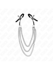 PINZAS PARA PEZONES CON CADENA PLATEADO KINK BDSM DE LA MARCA KINK NIPPLE GRIP