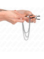 PINZAS PARA PEZONES CON CADENA PLATEADO KINK BDSM DE LA MARCA KINK NIPPLE GRIP