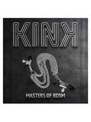 PINZAS PARA PEZONES CON CADENA PLATEADO KINK BDSM DE LA MARCA KINK NIPPLE GRIP