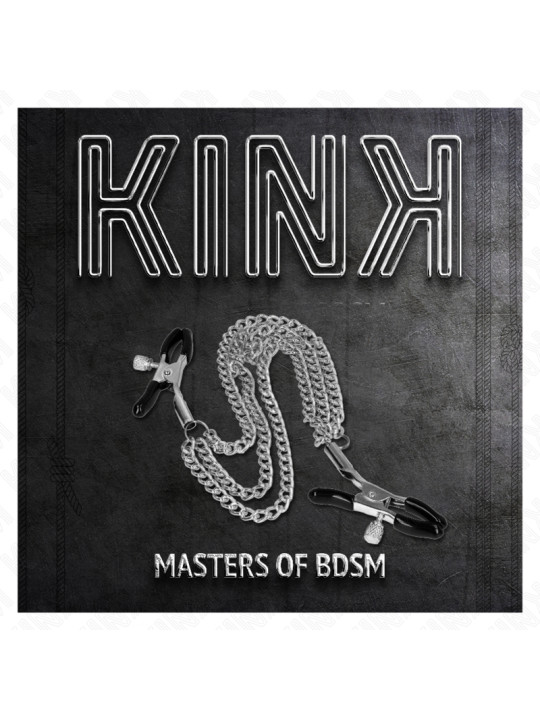 PINZAS PARA PEZONES CON CADENA PLATEADO KINK BDSM DE LA MARCA KINK NIPPLE GRIP