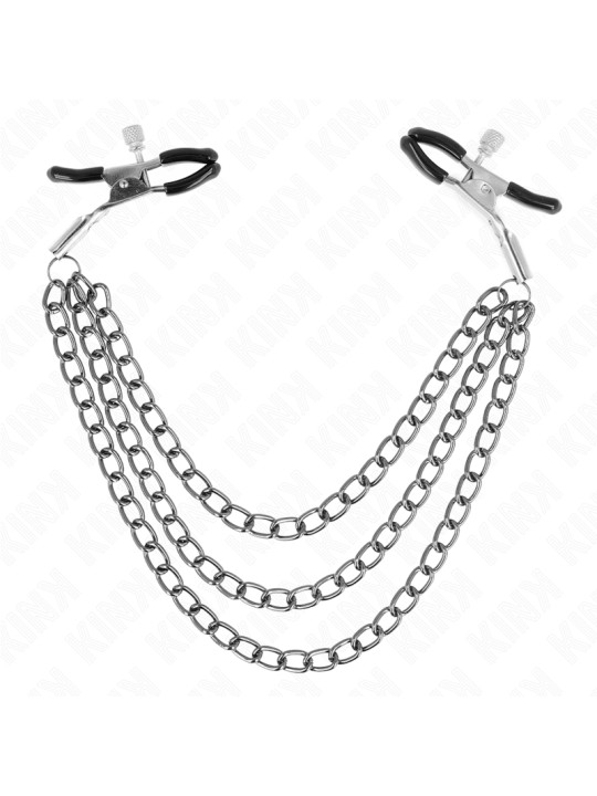 PINZAS PARA PEZONES CON CADENAS KINK - NEGRO 20/23/28 CM DE LA MARCA KINK NIPPLE GRIP