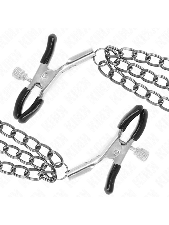PINZAS PARA PEZONES CON CADENAS KINK - NEGRO 20/23/28 CM DE LA MARCA KINK NIPPLE GRIP