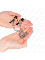 PINZAS PARA PEZONES CON CADENAS KINK PLATEADO 20/23 CM DE LA MARCA KINK NIPPLE GRIP