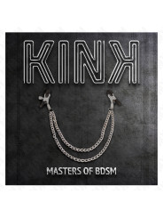 PINZAS PARA PEZONES CON CADENAS KINK PLATEADO 20/23 CM DE LA MARCA KINK NIPPLE GRIP