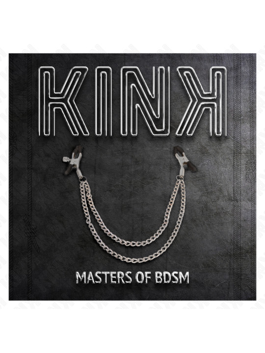 PINZAS PARA PEZONES CON CADENAS KINK PLATEADO 20/23 CM DE LA MARCA KINK NIPPLE GRIP