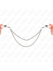 PINZAS PARA PEZONES CON CADENAS PLATEADAS KINK 20/23 CM DE LA MARCA KINK NIPPLE GRIP